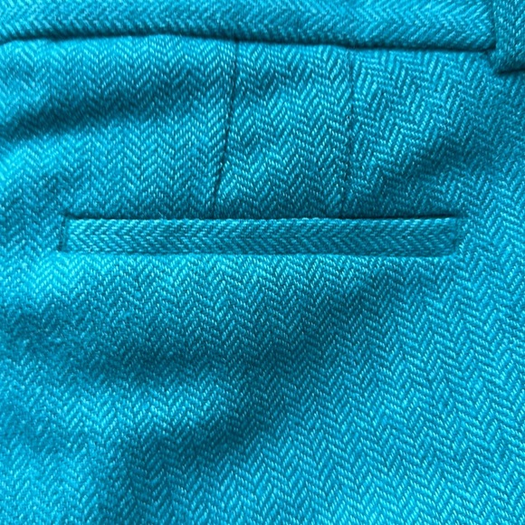 J. Crew Factory Aqua Herringbone City Fit Skimmer Pants 4 Small - Picture 2 of 6